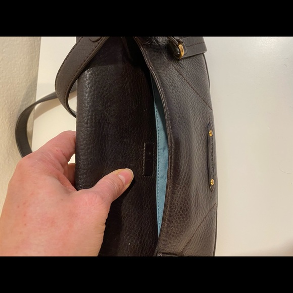 Vintage Cole Haan Leather Baguette Retro Western Purse - Picture 8 of 10